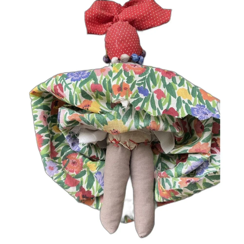 Miss Jamaica Vintage Caribbean Doll Cloth Handmade‎ Handpainted Folk Art 40s-60s